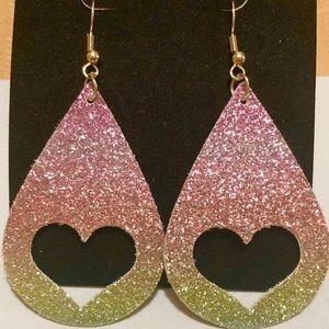 LEATHER HEART EARRINGS